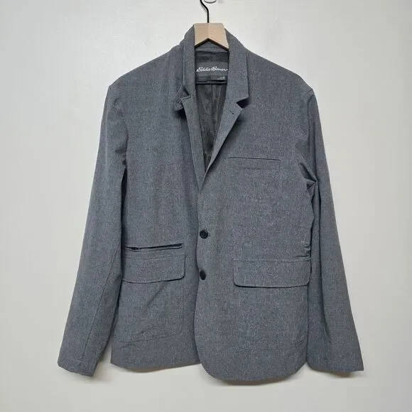 Eddie Bauer Ultimate Voyager Travel Blazer Mens Size 42 Gray Travex Jacket